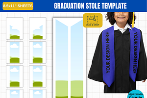 Graduation Stole Canva 356, a Graphic by AtacanDigital