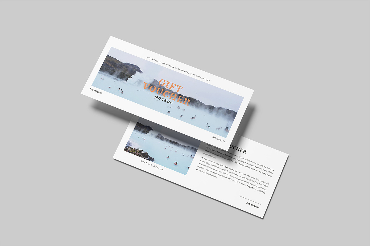 Gift Voucher Mockup, a Merchandise Mockup by Amigos__46 (Photo 4 of 7)