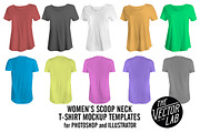 Women's Scoop Neck Mockup Templates, a Shirt Mockup by TheVectorLab (Thumbnail 3 of 3)