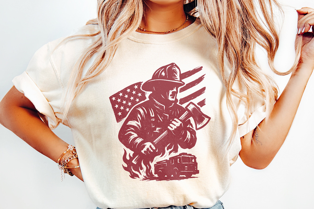 Firefighter PNG, American Flag, an Illustration by SharpMarketplace (Photo 2 of 9)