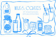 Milk & Cookies lineart, a Food Illustration by Carpet Tapete Pretzel (Thumbnail 1 of 5)