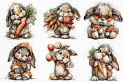 Whimsical Funny Easter Bunny Clipart, an Illustration by Craft Nest (Thumbnail 3 of 12)