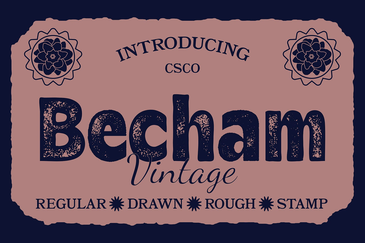 Becham Vintage, a Sans Serif Font by Craft Supply Co. (Photo 1 of 8)