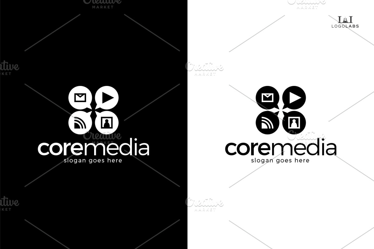 Core Media Logo, a Branding & Logo Template by LogoLabs
