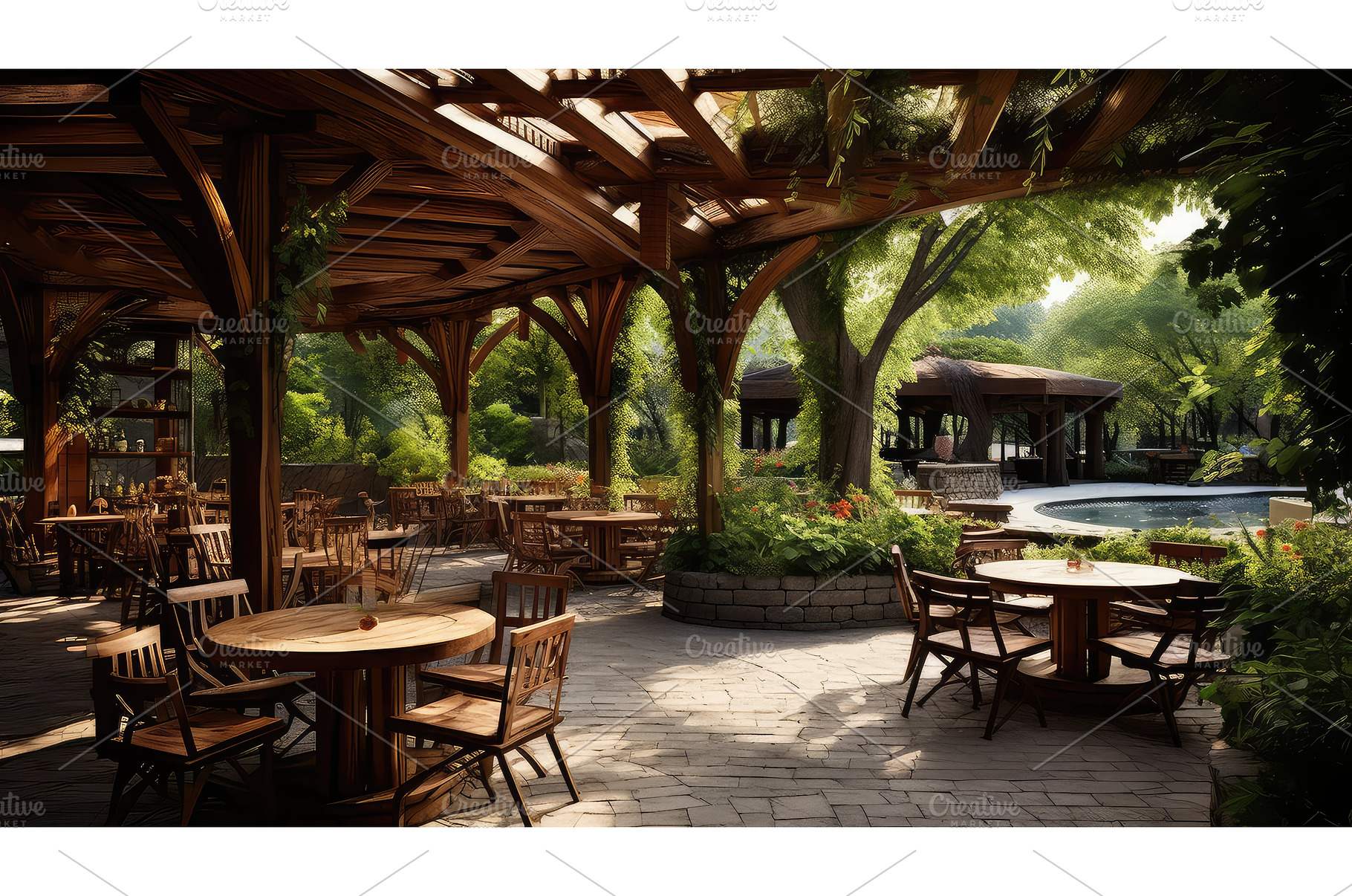 rustic wooden restaurant background, a Food & Drink Photo by pikepicture