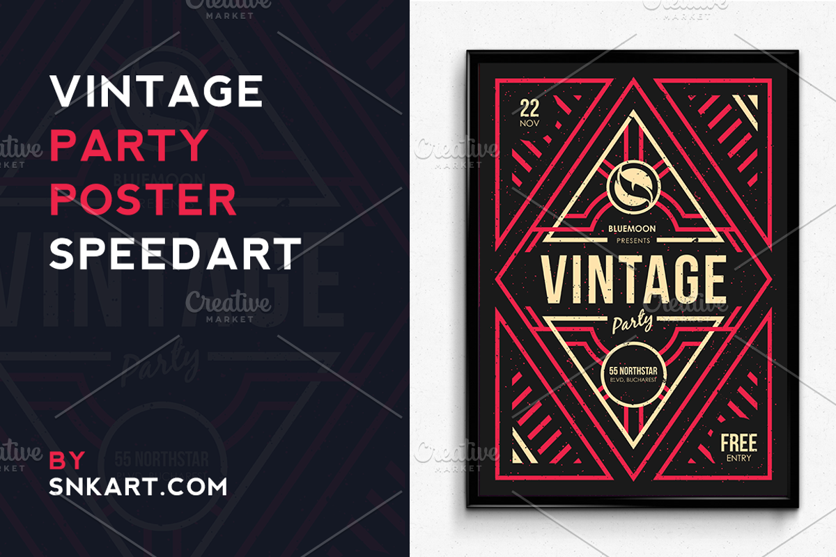 Vintage Party Poster, a Flyer Template by SNK's (Photo 1 of 4)