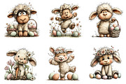 Whimsical Easter Sheep Clipart, an Illustration by Dream Creation (Thumbnail 5 of 6)
