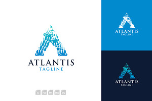 Atlantis Letter A Logo, a Branding & Logo Template by tkzgraphic
