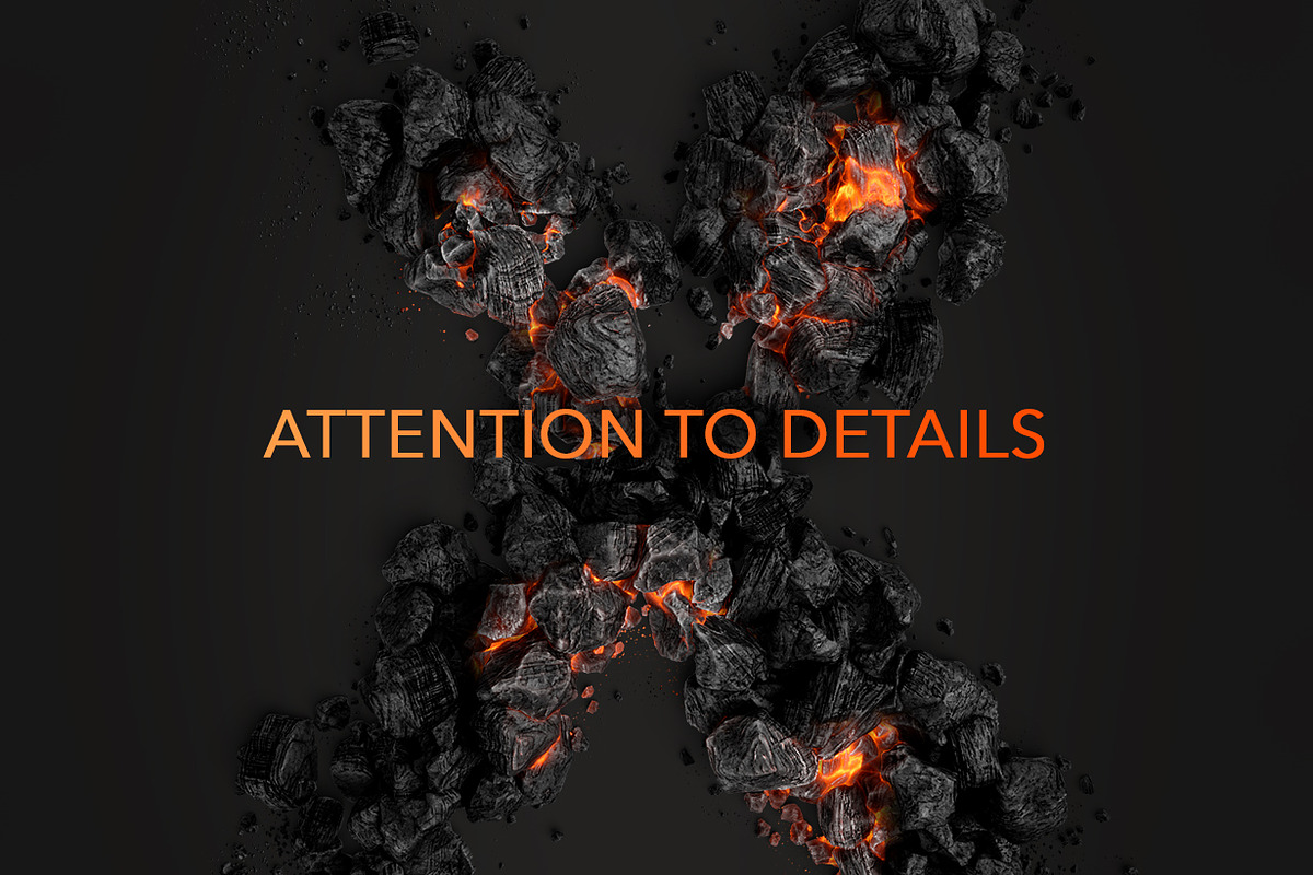 3D Psd Coal and Ember Letters, an Object Graphic by GK Creative (Photo 2 of 8)