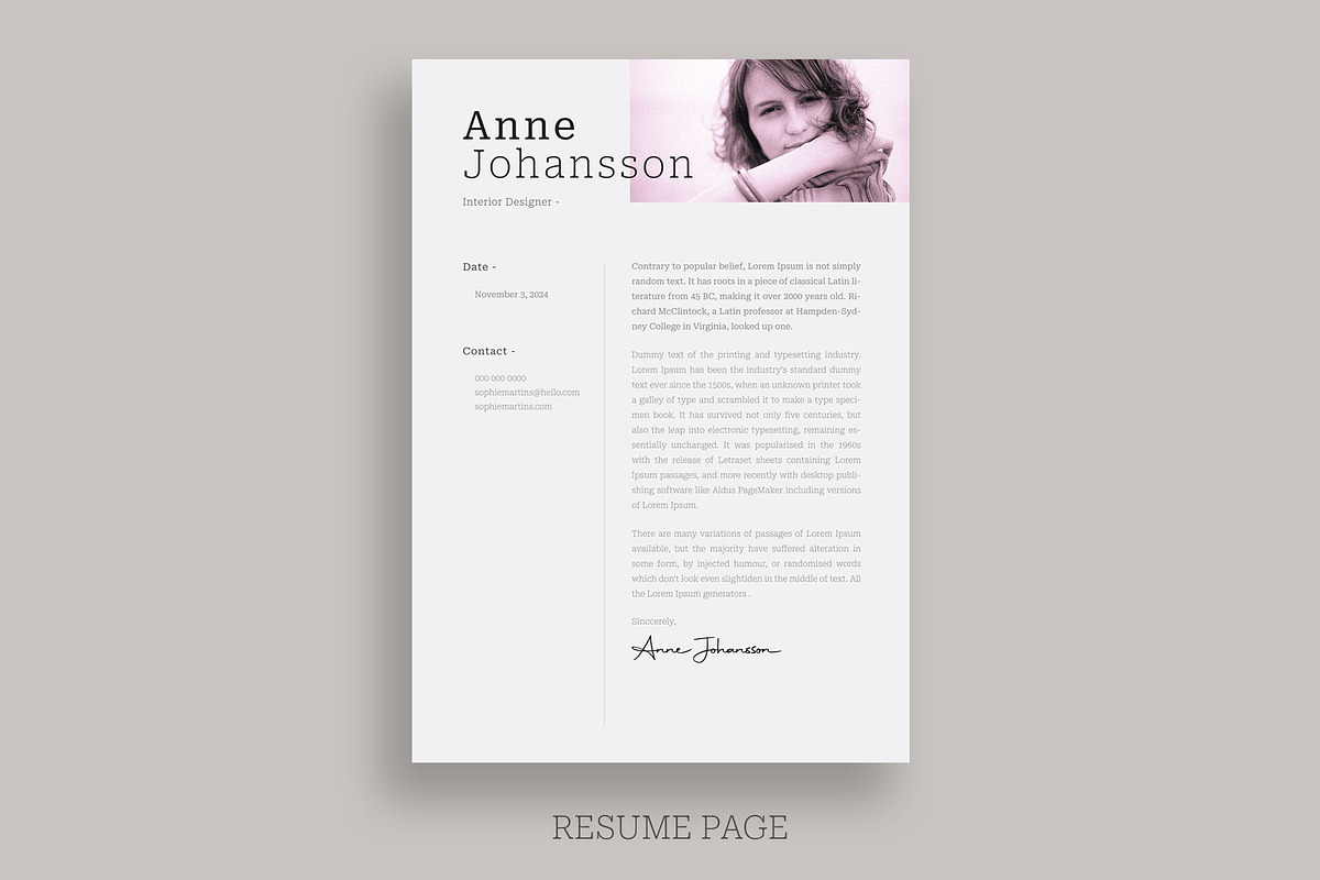 Resume / CV Template, a Resume Template by UX-group (Photo 4 of 5)