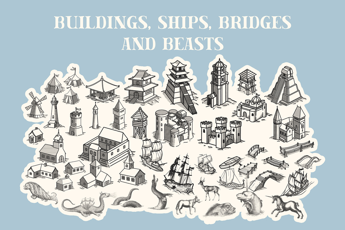 Procreate Fantasy Map Maker Brushes, a Brush Add-On by BrushBoy (Photo 6 of 9)