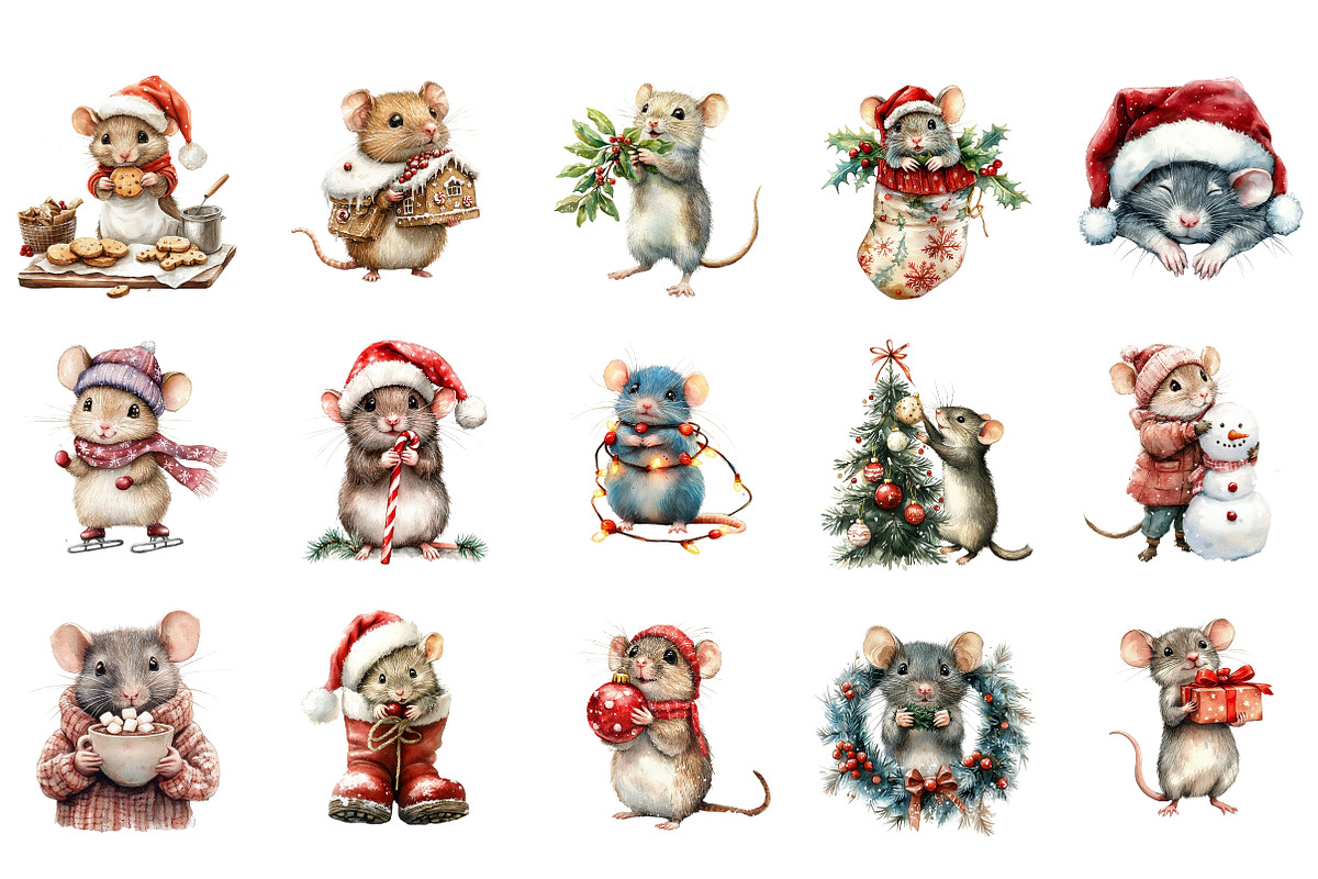 Cute Christmas Rat Sublimation, an Illustration by Designking (Photo 2 of 5)