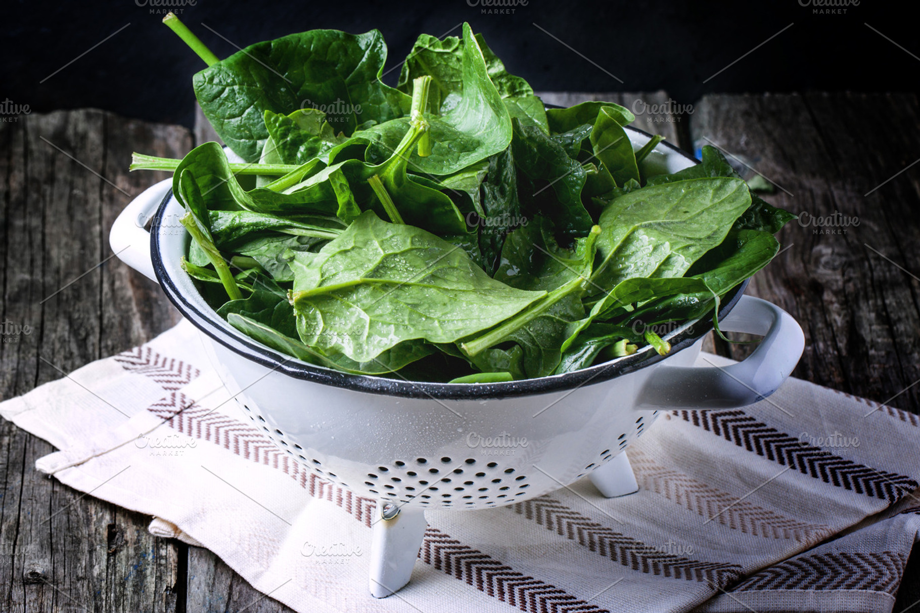 Fresh spinach stock photo containing spinach and background