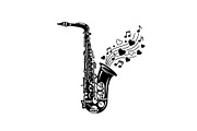 Saxophone Music Love Vector Bundle, an Illustration by Designs_River (Thumbnail 4 of 51)