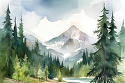 Watercolor Mountain Landscape, a Background Graphic by Printable Treasure (Thumbnail 7 of 7)