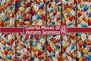 Colorful Mosaic of Autumn Seamless, an Illustration by DreamPrint404