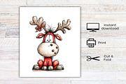 Quirky Funny Christmas Reindeer, an Illustration by Canvas Craft (Thumbnail 8 of 8)