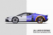 2026 Supercar Sport Convertible, an Advertising Mockup by Halal Graphic Studio (Thumbnail 5 of 12)