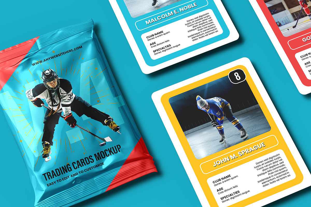 Trading Cards Mockup v.4 - 12 views, a Merchandise Mockup by Illusiongraphic (Photo 18 of 25)