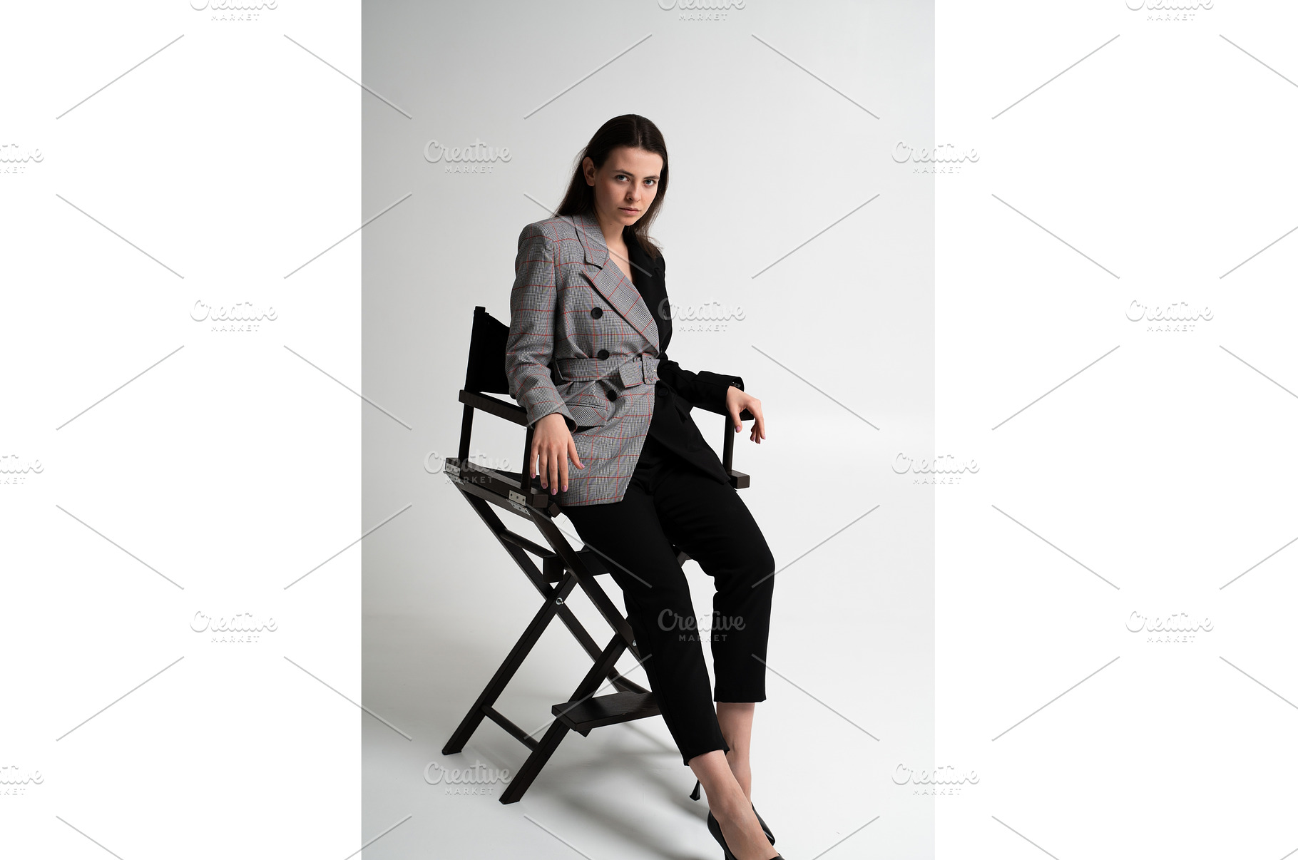 Woman wearing a unique blazer, a Business Photo by volodymyrshtun13795