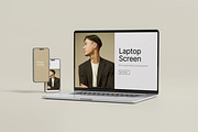 Laptop And Phone Mockup, a Wearable Device Mockup by Graphic_world89 (Thumbnail 7 of 8)