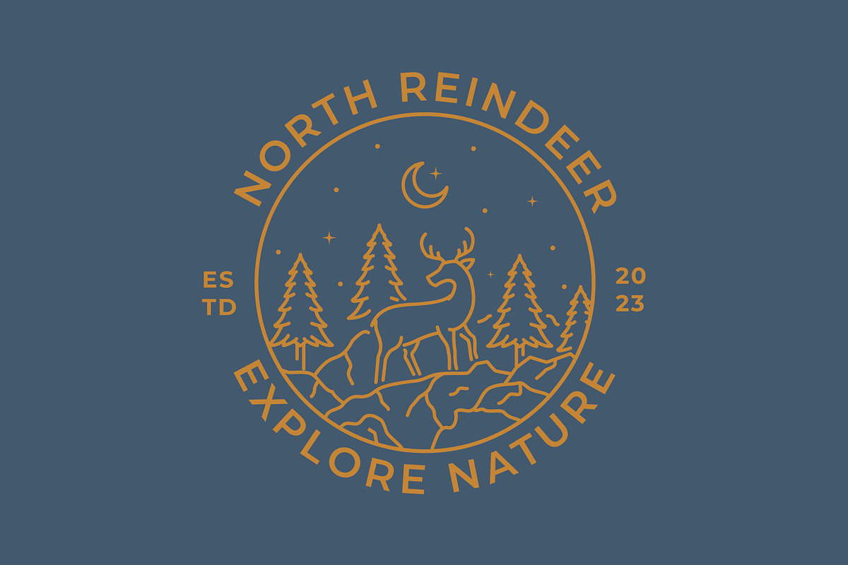 Deer Logo Badge Nature Night, a Branding & Logo Template by Signatoro (Photo 1 of 2)