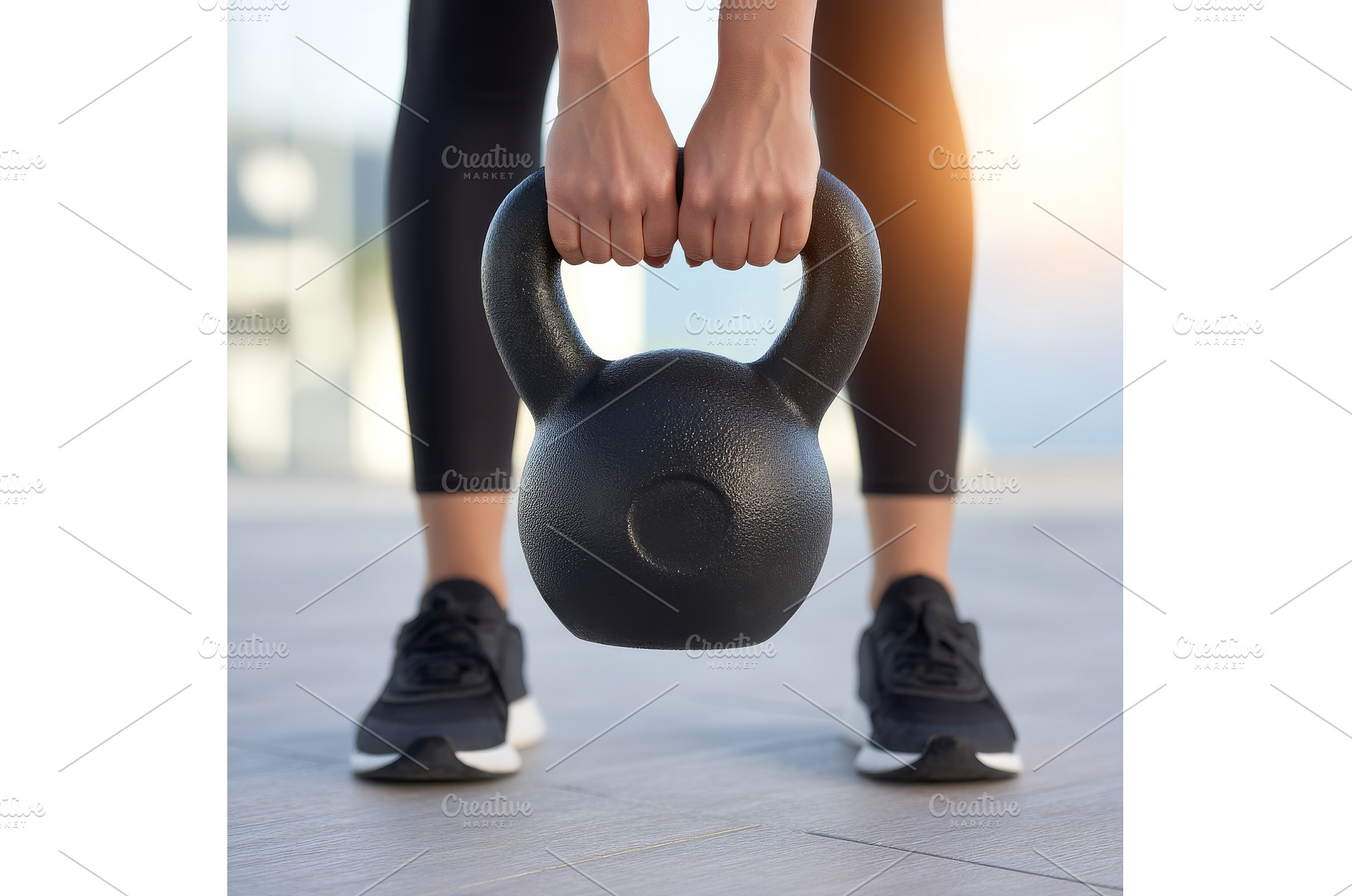 A woman is exercising with, a Sports & Recreation Photo by ZinetroN