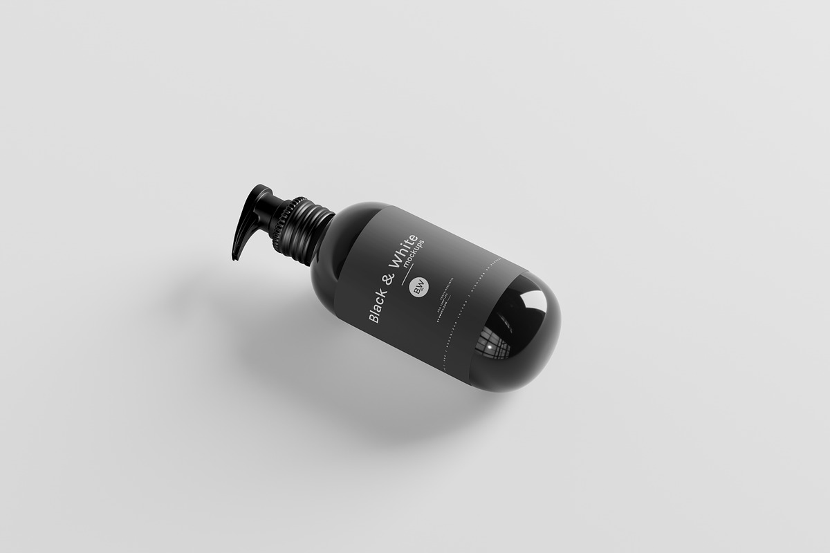 Black & White Mockups - Pump Bottles, a Packaging Mockup by pmvch (Photo 140 of 160)