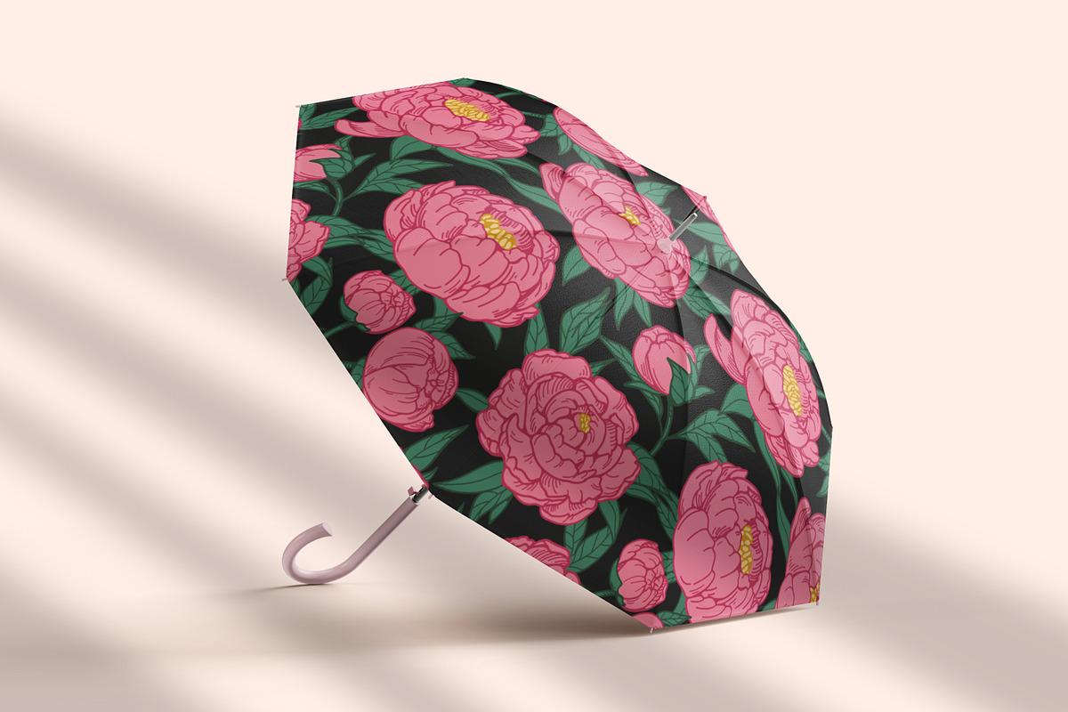 Peony flowers patterns, backgrounds, a Decorative Illustration by Good Studio (Photo 8 of 11)