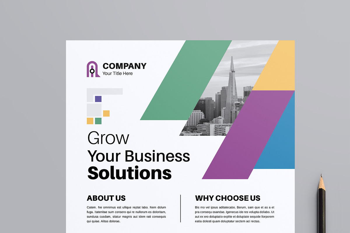 Modern Flyer Design Layout, a Flyer Template by MightyDesign (Photo 2 of 8)