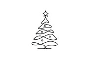 Continuous Line Christmas Tree, a Branding & Logo Template by Vectorium Studio (Thumbnail 1 of 2)