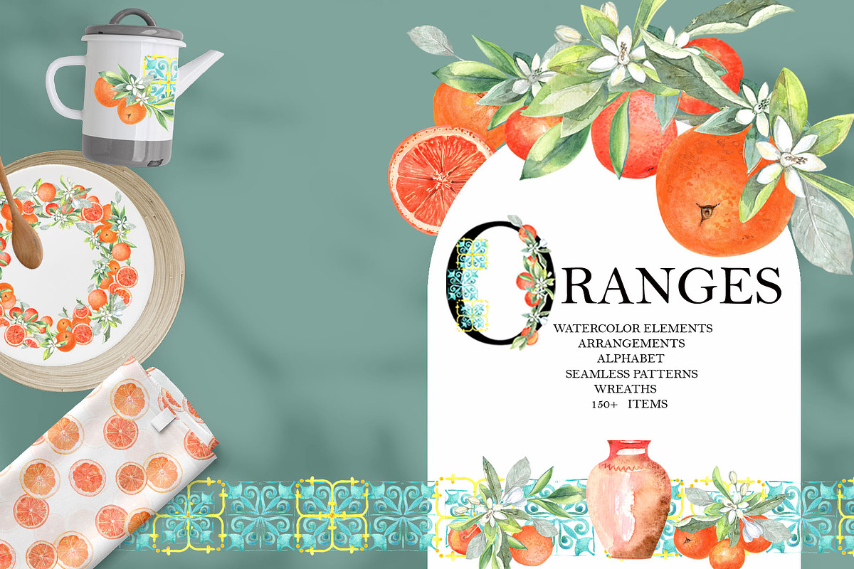 Watercolor Oranges, an Illustration by JennyColorArt (Photo 1 of 13)