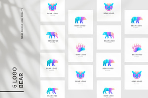 Vector logo bear colorful