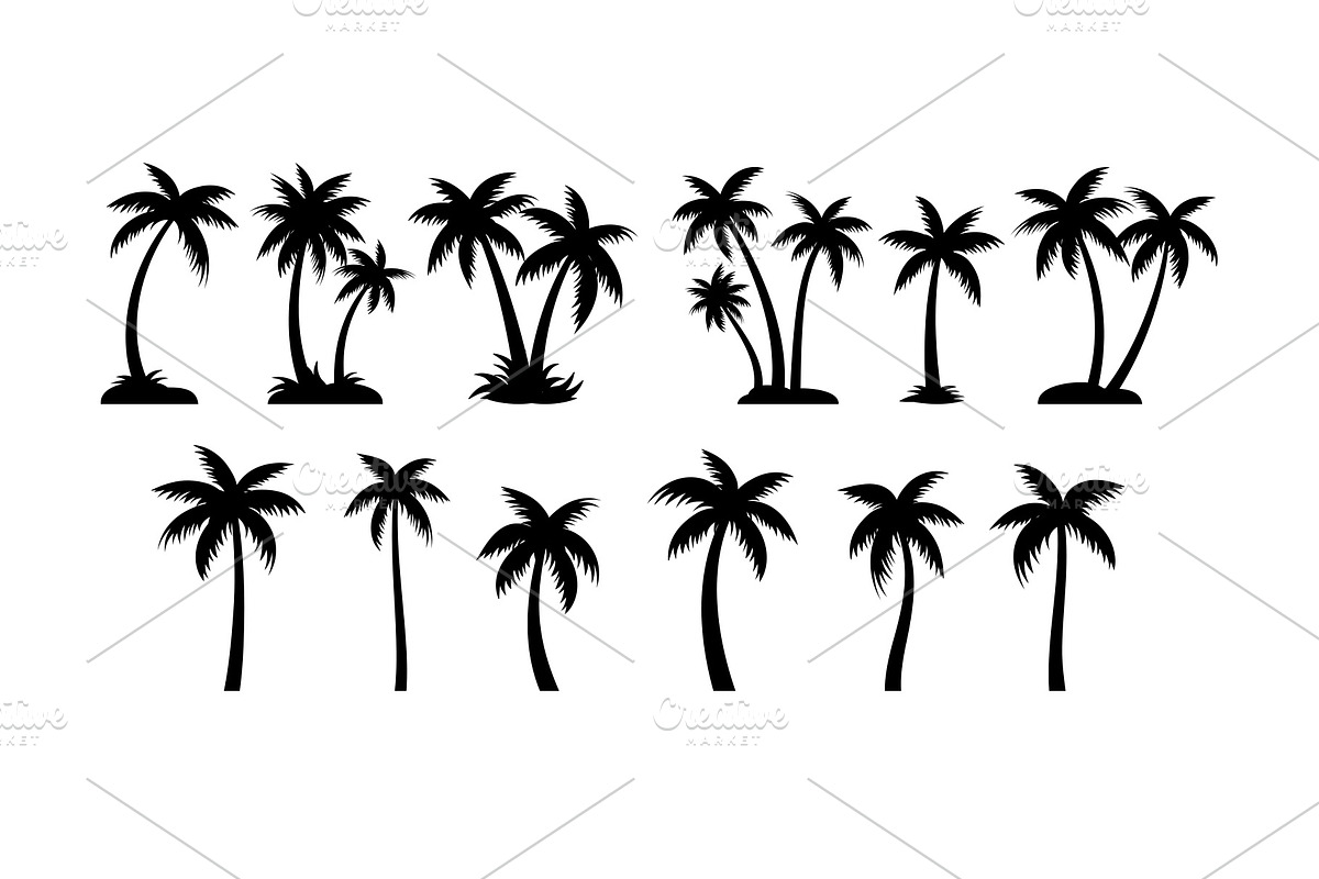Palm Trees Silhouette Illustrations, a Decorative Illustration by kaisorn (Photo 2 of 3)