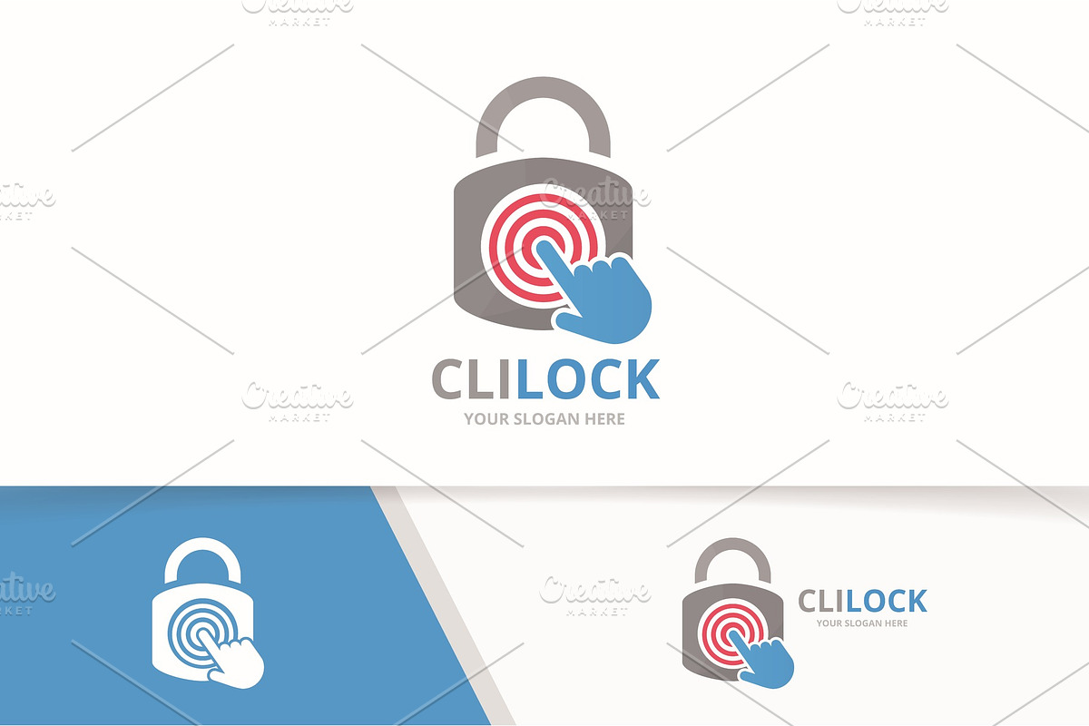 Vector lock and click logo, a Branding & Logo Template by GraphiShop