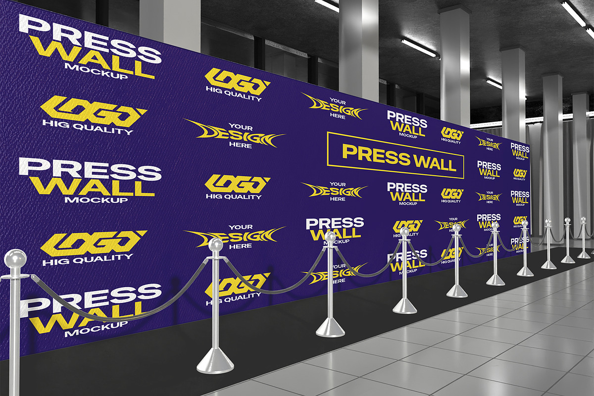 Press Wall Mockup, an Advertising Mockup by Permadi Creative (Photo 4 of 5)