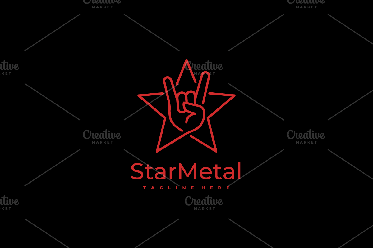 Star Metal Hand Line Art Logo Design, a Branding & Logo Template by yopie (Photo 1 of 3)