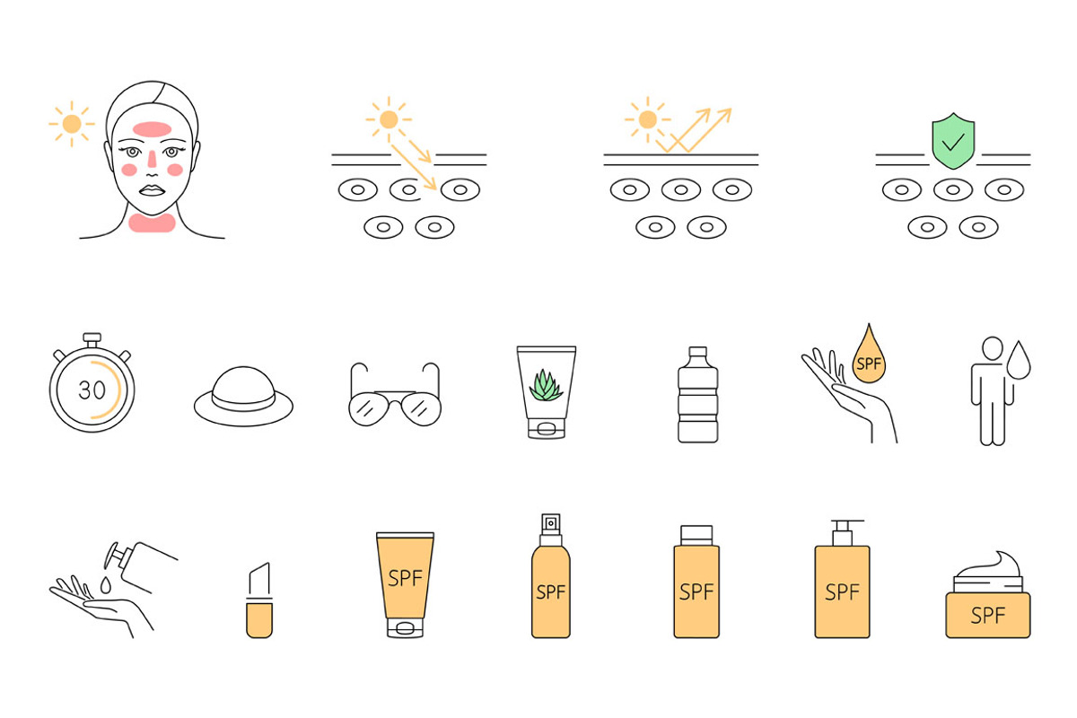 Sun protection icons, an Icon by mayrum (Photo 3 of 3)