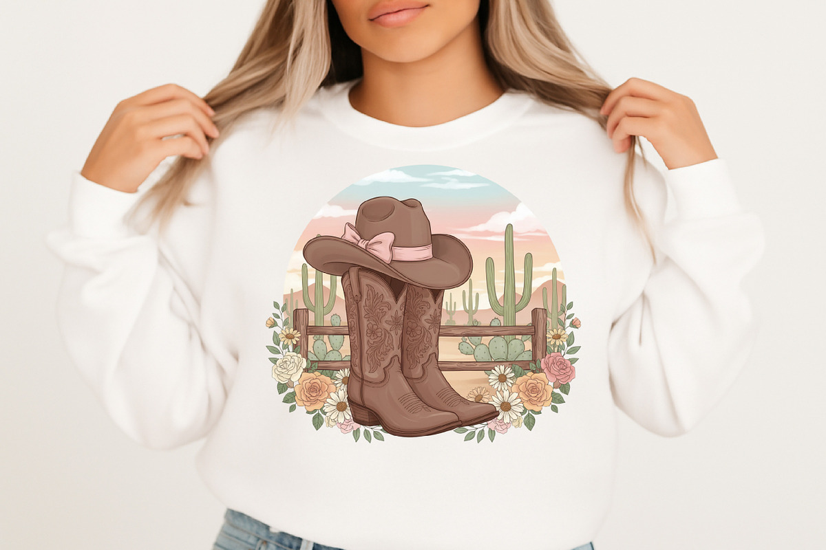 Western Cowgirl Coquette Country PNG, an Illustration by Designking (Photo 3 of 4)