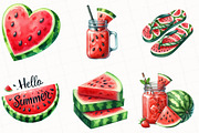 Summer Juicy Watermelon Clipart, an Illustration by OK Design (Thumbnail 3 of 5)
