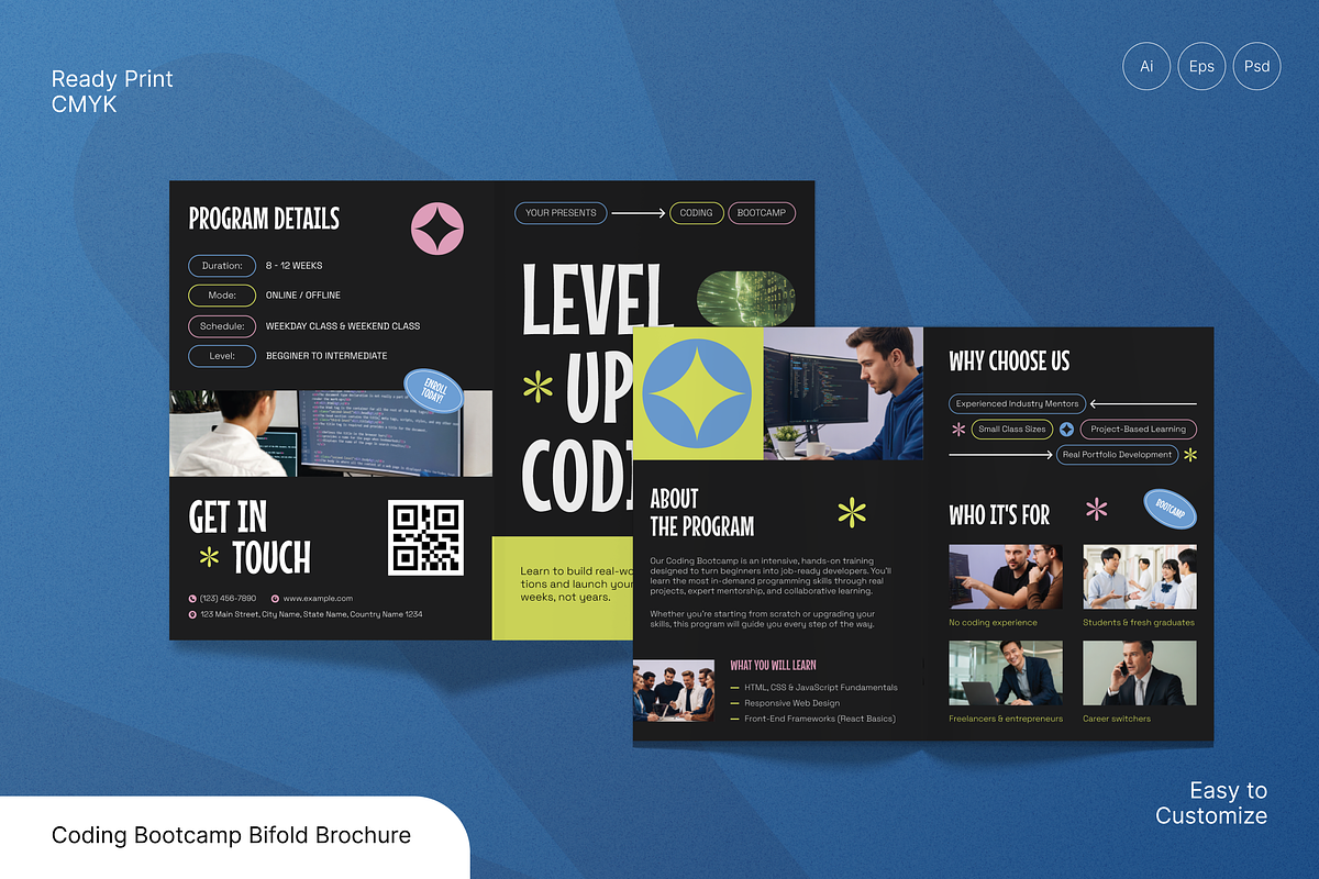 Coding Bootcamp Bifold Brochure, a Brochure Template by Annora Studio (Photo 1 of 6)