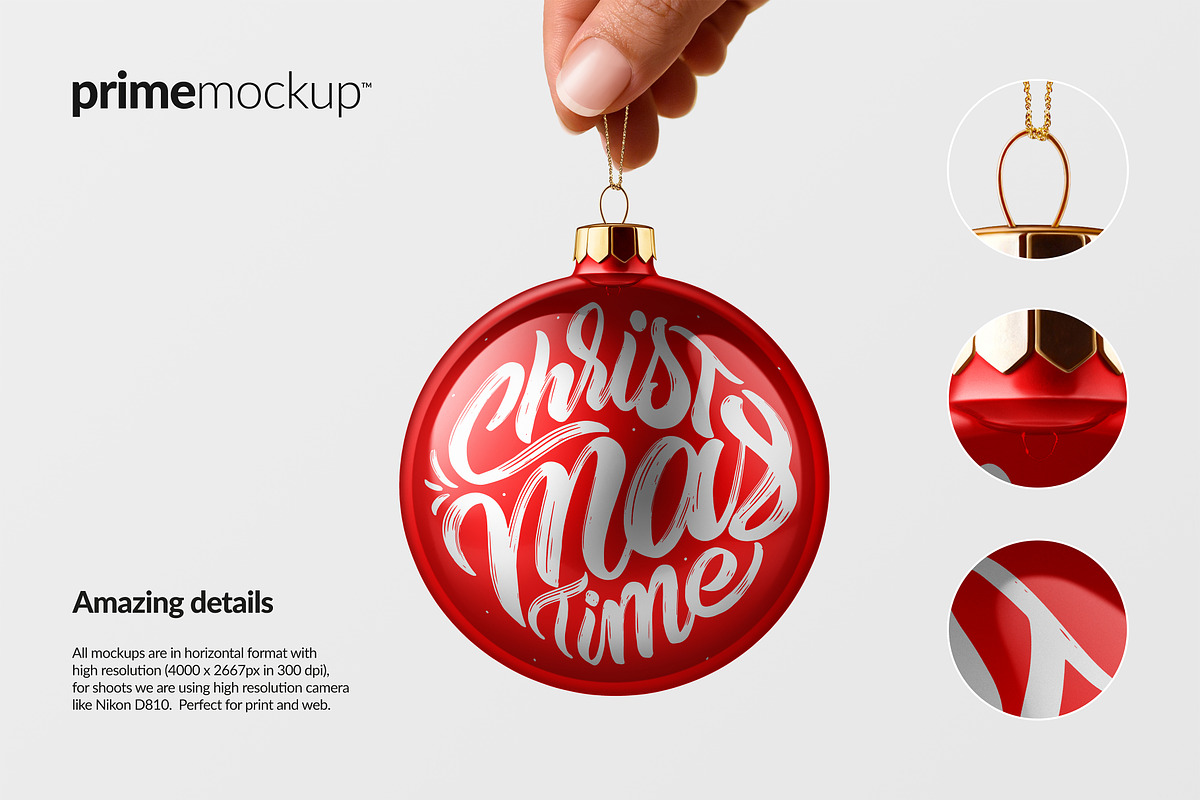 Hand Holding Christmas Ball Mockup, a Product Mockup by PrimeMockup (Photo 5 of 10)