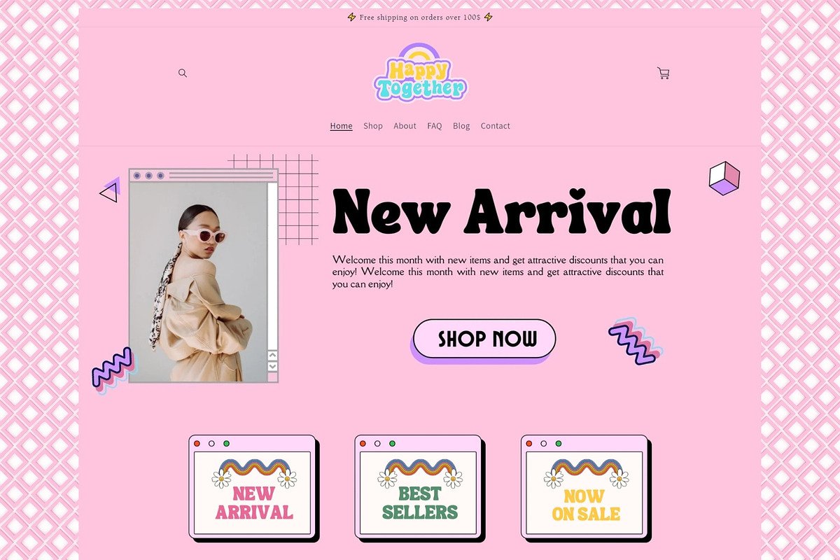 Aesthetic Pink Retro Shopify Theme, a Templates & Theme by DaisyStudio (Photo 1 of 10)