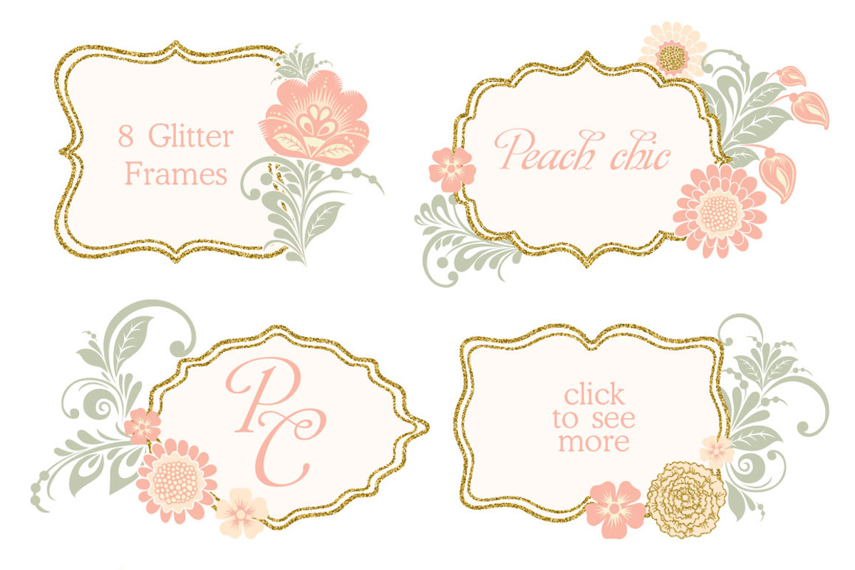 Glitter wedding flowers and leaves, an Illustration by antuanetto (Photo 8 of 14)