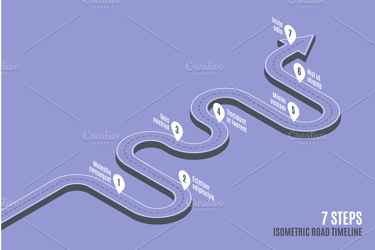Isometric navigation map infographic, an Illustration by Revelstockart