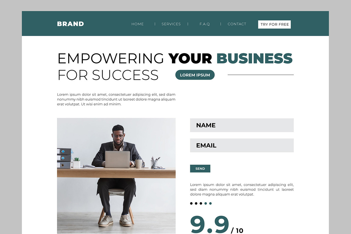 Company Landing Page, a Landing Page Template by CreativeShaper (Photo 2 of 6)