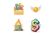 Watercolor Money & Graffiti Vector, a Finance Illustration by InkyQueenArt (Thumbnail 4 of 5)