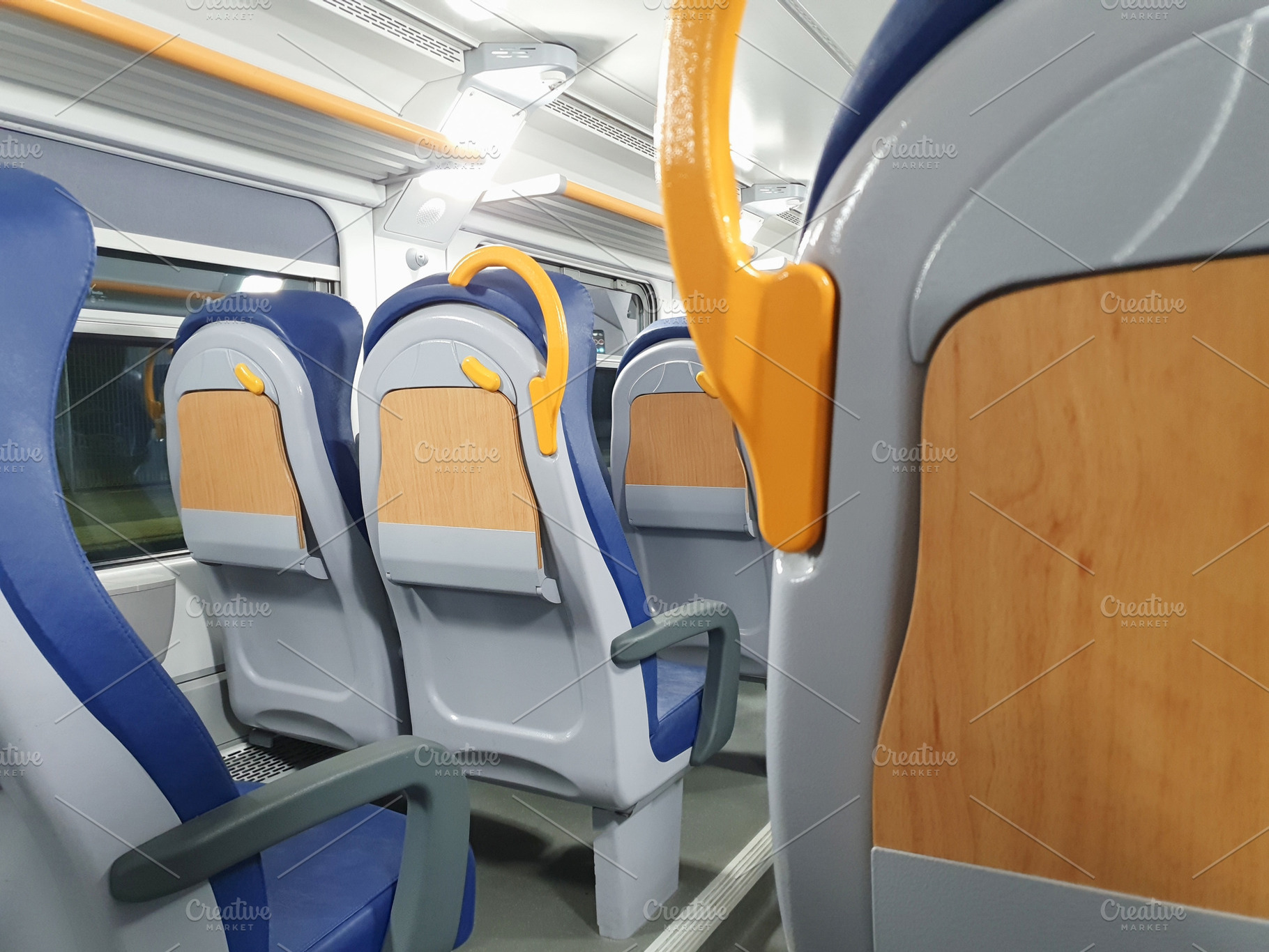 train carriage interior, a Photo by WorldOfPhotos