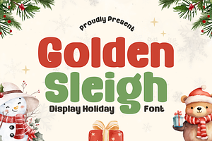 Golden Sleigh - Christmas Font, a Handwritten Font by Mozatype
