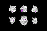 Wild cats line art, an Animal Illustration by OlgaSoi007 (Thumbnail 4 of 8)